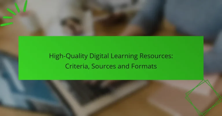 Recursos Digitais de Aprendizagem de Alta Qualidade: Critérios, Fontes e Formatos